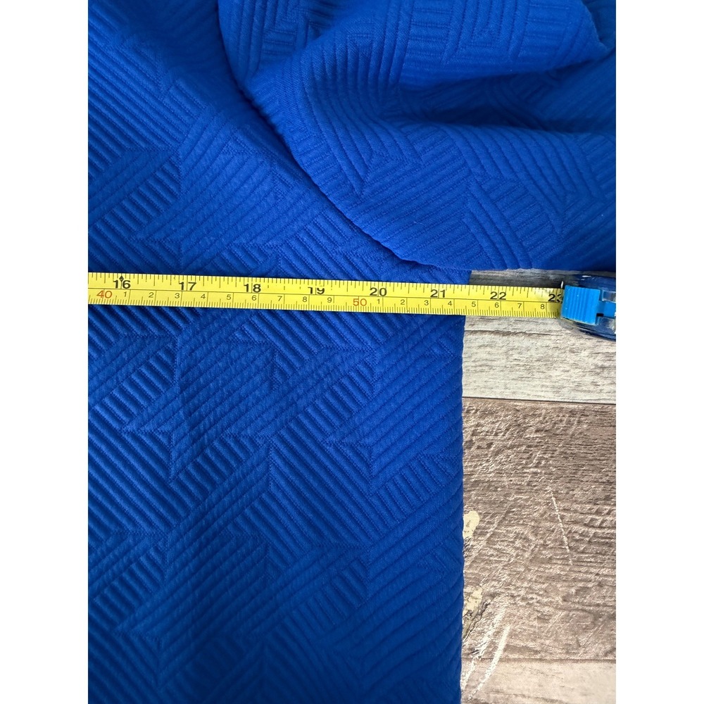 Quarter Zip Dress Large Royal Blue Textured Geometric Retro - Picture 4 of 6